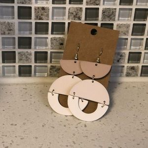 Half circle handmade polymer clay earrings